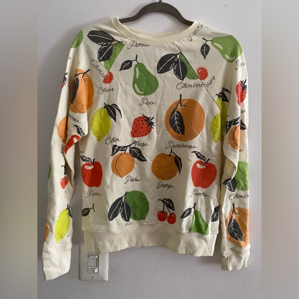 Anthropologie Back When Crew Neck Fruit Sweatshirt. Size XS.